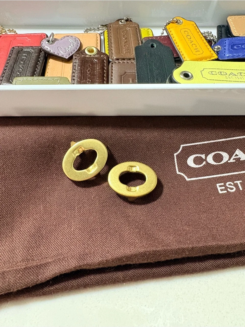 Vintage Coach 100% Solid Brass Turnlock Replacement Faces Hardware (Set of 2)